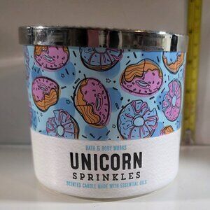 Bath & Body Works Unicorn Sprinkles 3-Wick Scented Jar Candle - 14.5 oz Used